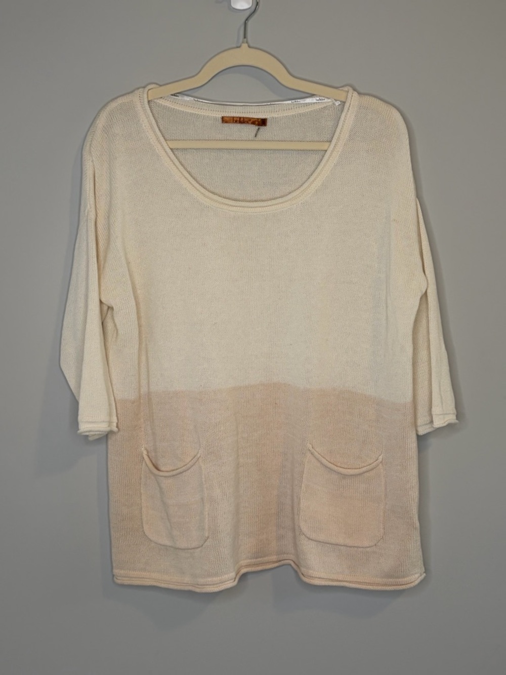Belldini Cream and Blush Knit Top